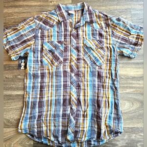 True Religion Plaid Western Pearl Snap Shirt USA